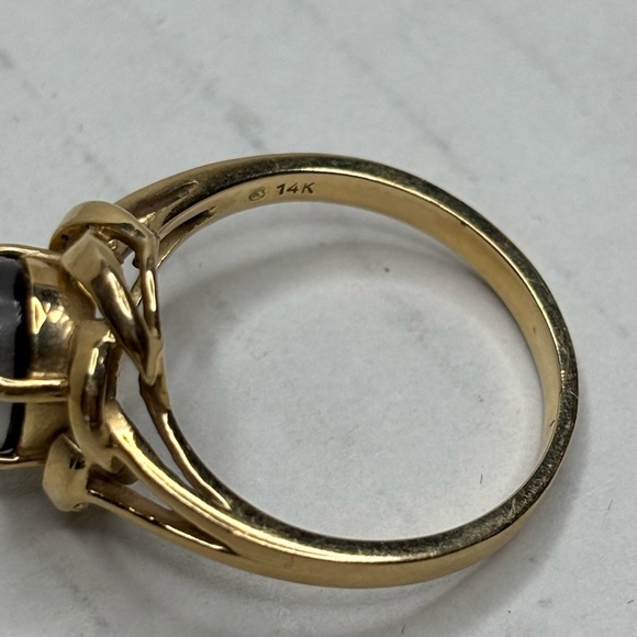 KORITE 14K Yellow Gold Ammolite Statement Ring Size 8 - Picture 5 of 7